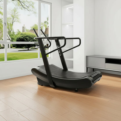 Sturdy Curved Manual Treadmill, Non Electric Motorized Treadmill